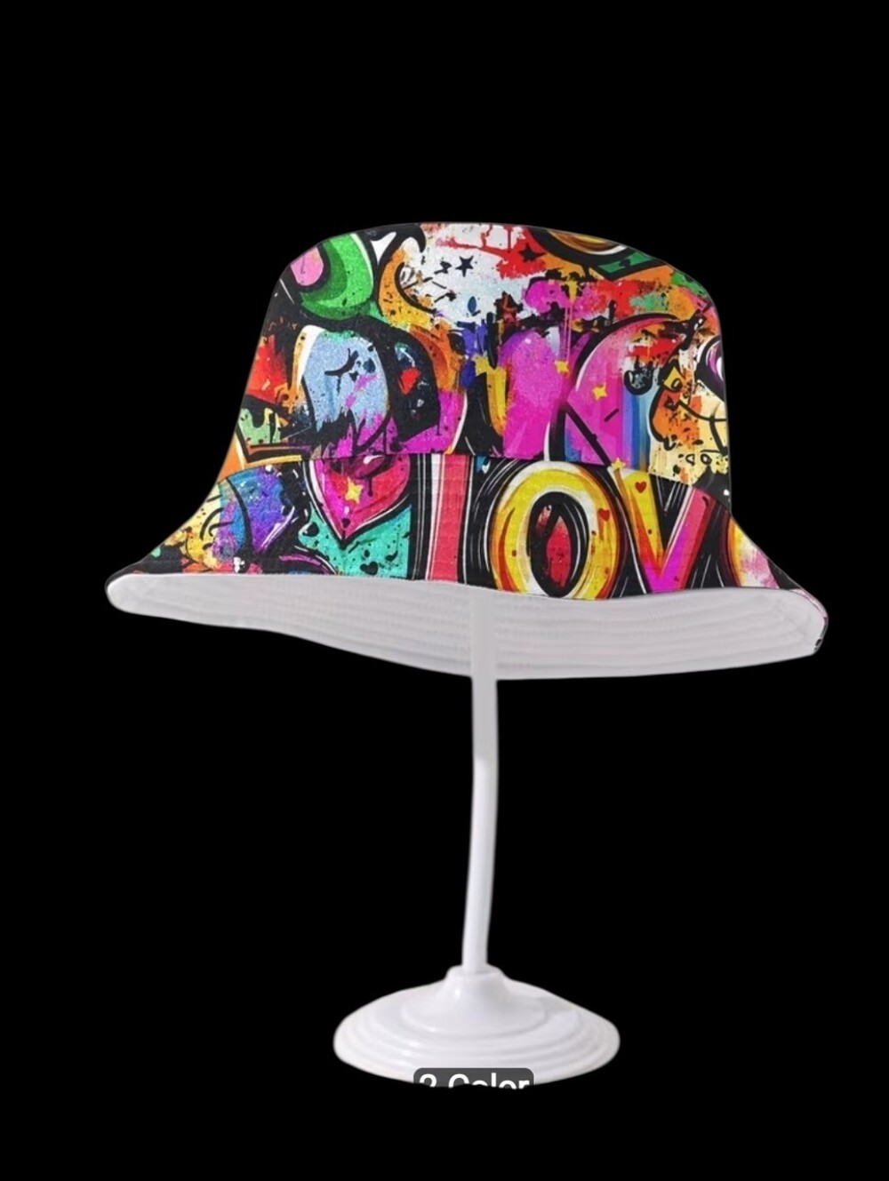 'LOVE' Graffiti Unisex Bucket Hat 22"/23" - Picture 3 of 4
